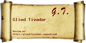 Glied Tivadar névjegykártya